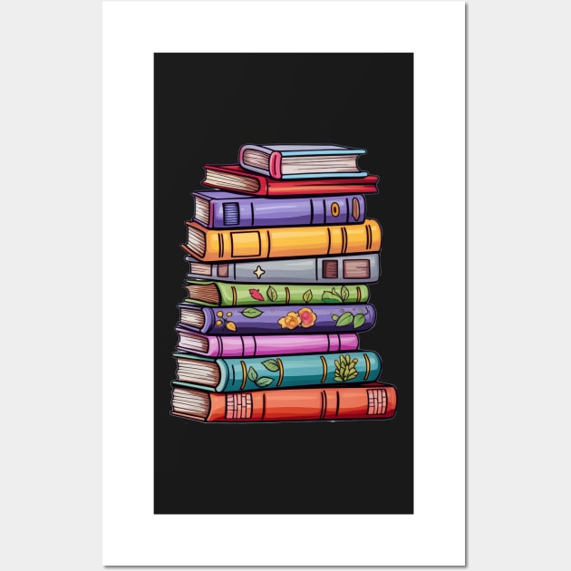 Stack of Books Wall Art by VirtualArtGuy